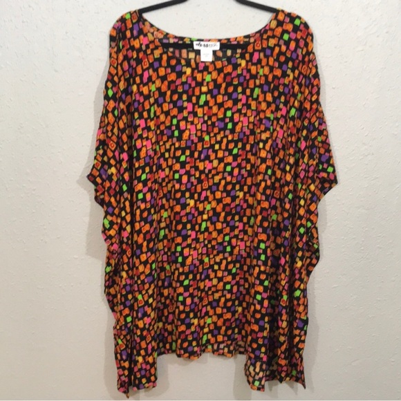 We Be Bop Vintage Dead Stock Bright Geometric Print Tunic - Picture 1 of 5
